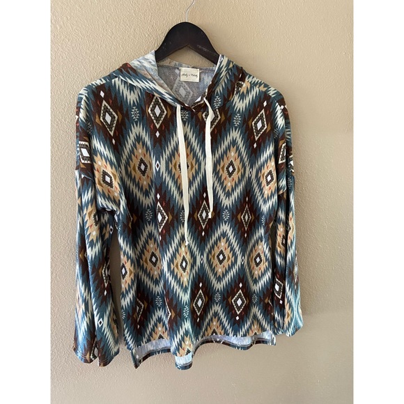 Tribal print hoodie pullover - Picture 4 of 10